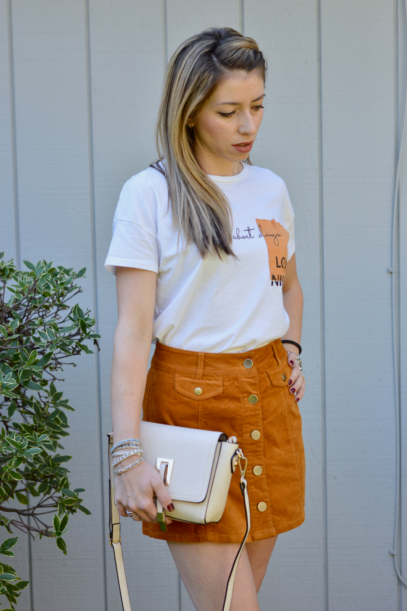 corduroy skirt outfit