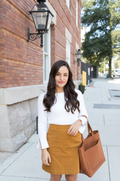 corduroy skirt outfit