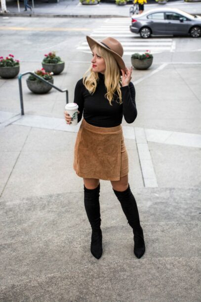 corduroy skirt outfit