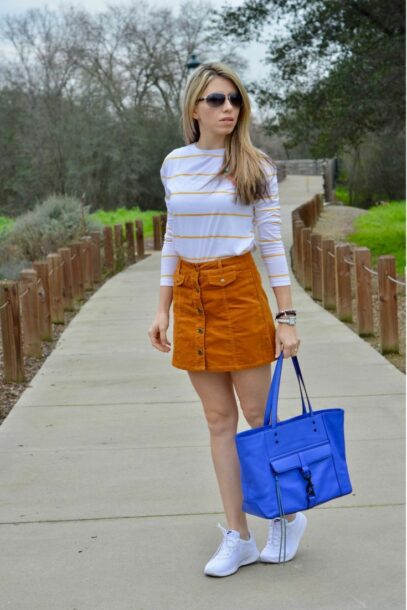 corduroy skirt outfit