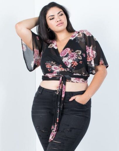 crop top plus size outfits