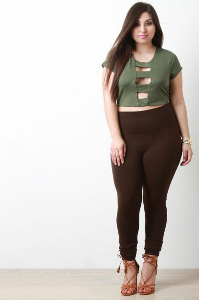 crop top plus size outfits