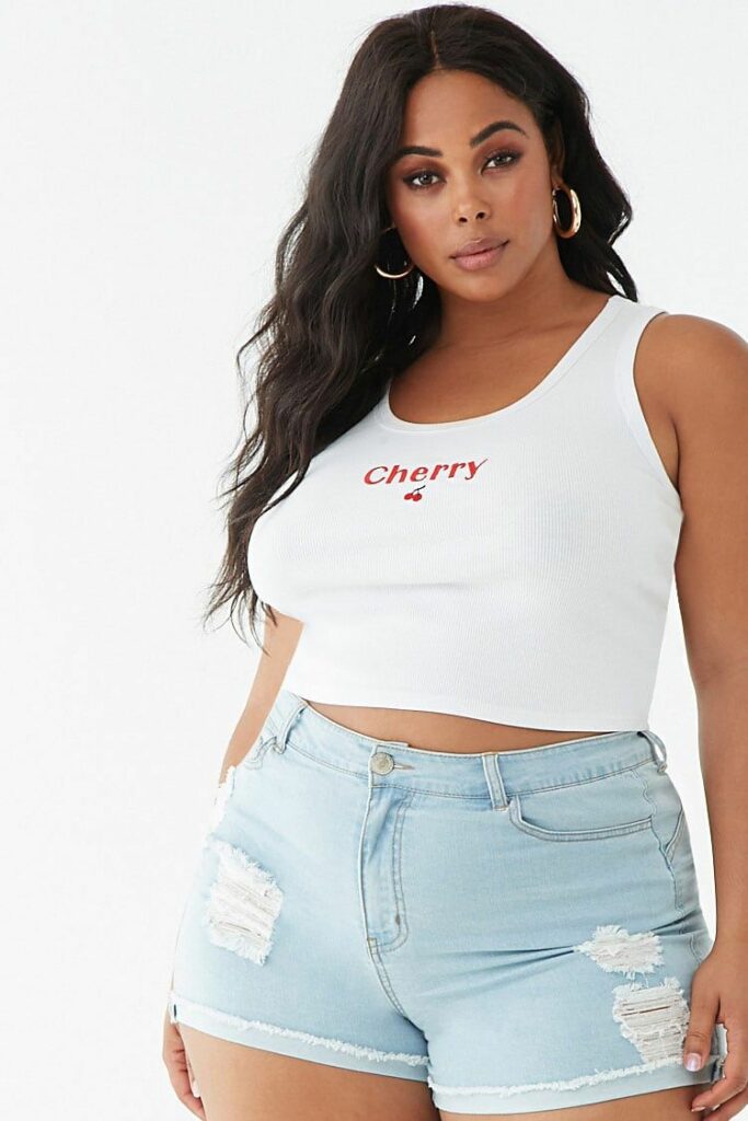 crop top plus size outfits