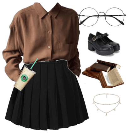 curvy girl outfits dark academia