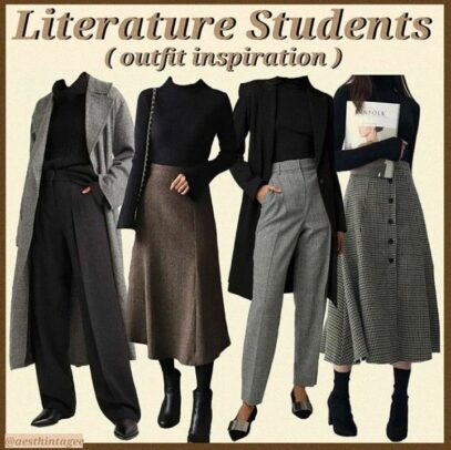 curvy girl outfits dark academia