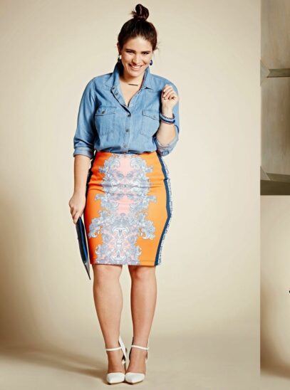 curvy girl outfits skirt