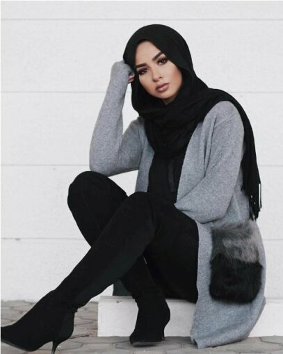 curvy girl outfits winter hijab