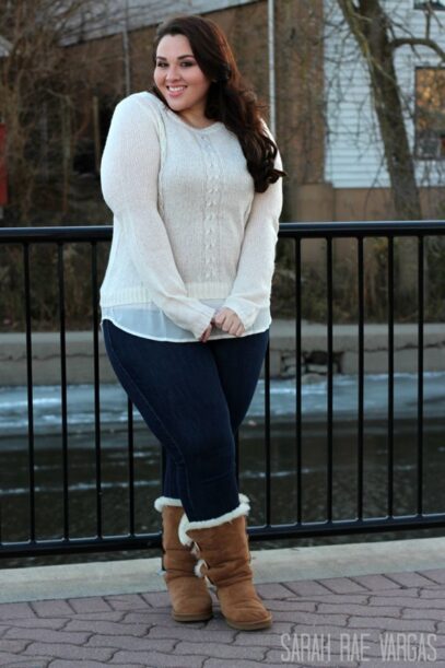 curvy girl outfits winter jeans