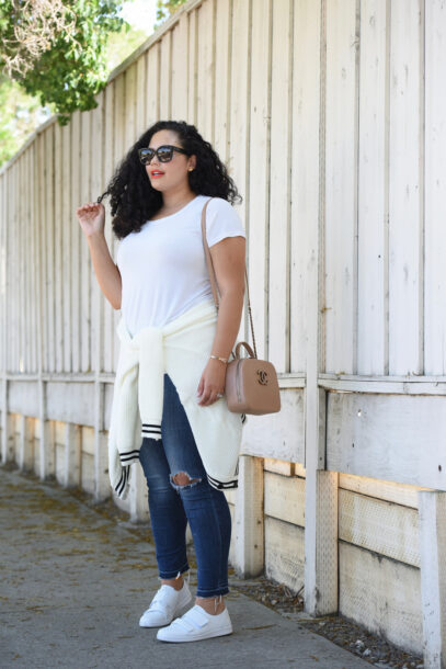 curvy girl outfits with sneakers