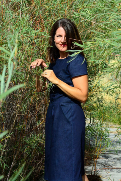 denim dress aesthetic