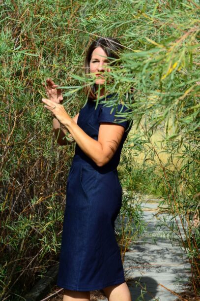 denim dress aesthetic