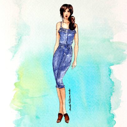 denim dress illustration