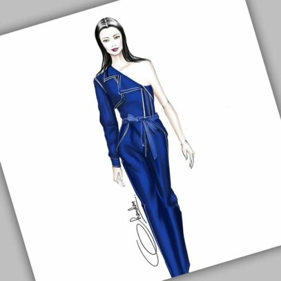 denim dress illustration