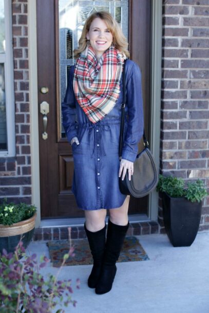 denim dress outfit
