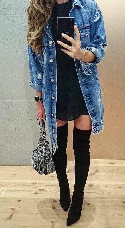 denim dress outfit black girl
