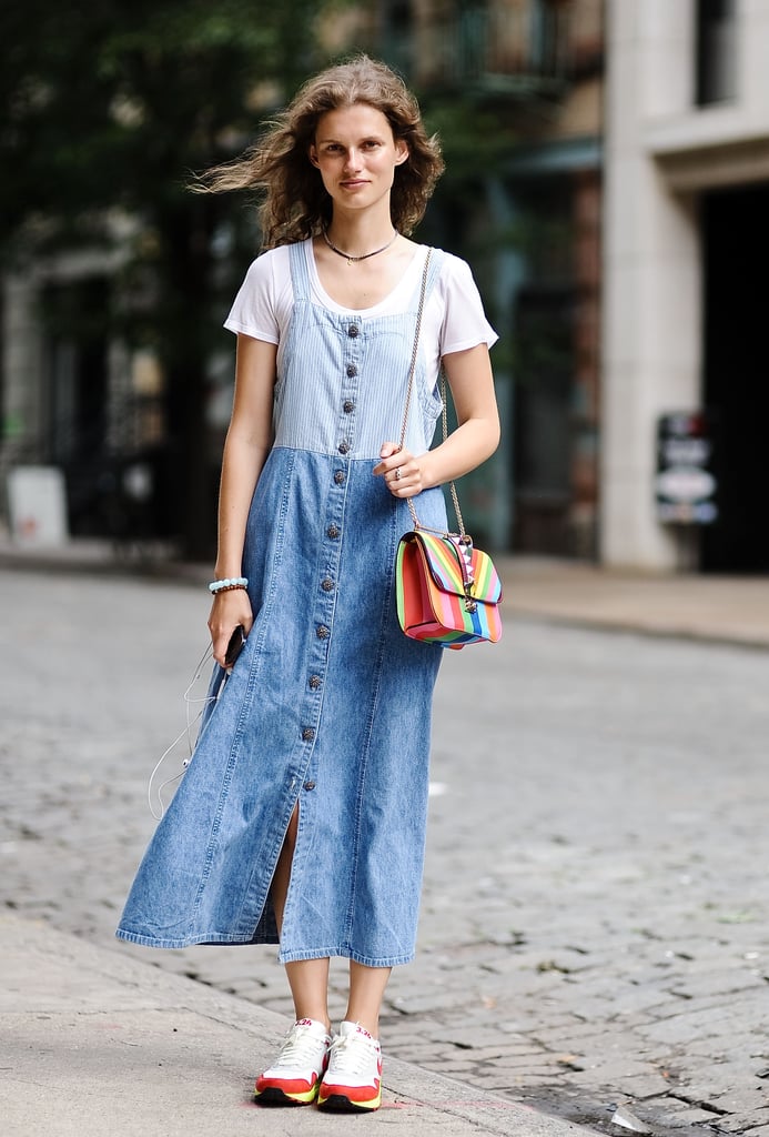 denim dress outfit summer casual street styles