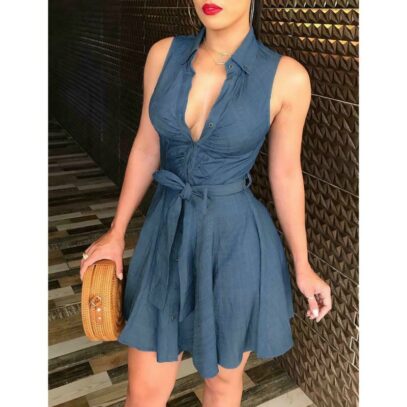 denim dress outfit summer sleeveless