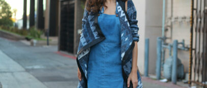 denim dress street style