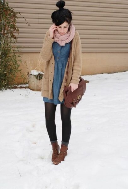 denim dress winter