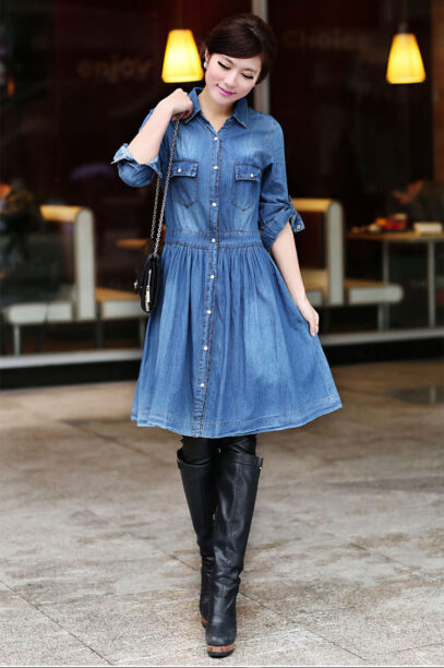 denim dress winter
