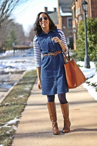 denim dress winter