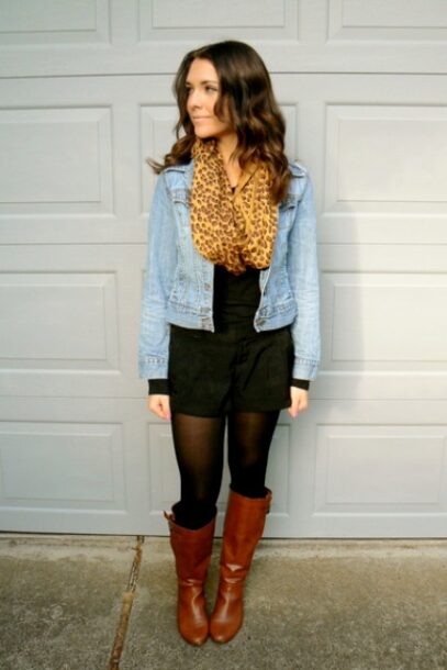 denim dress with boots