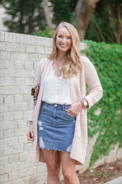 denim skirt outfit ideas