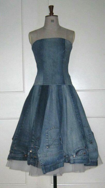 diy jean dress