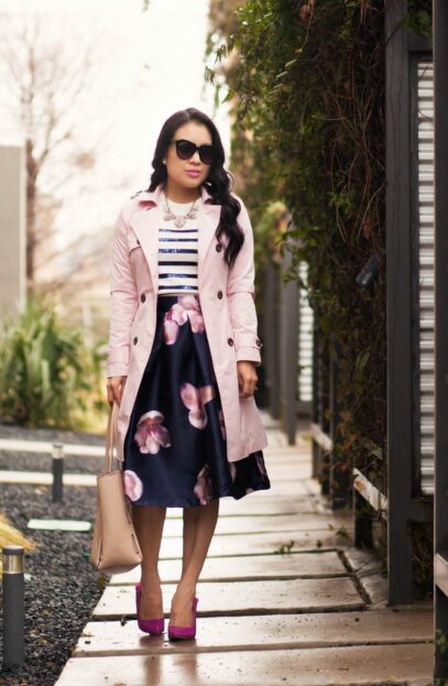floral skirt outfits