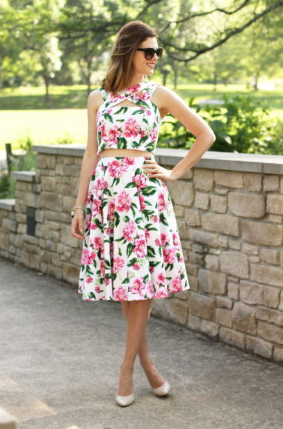 floral skirt outfits