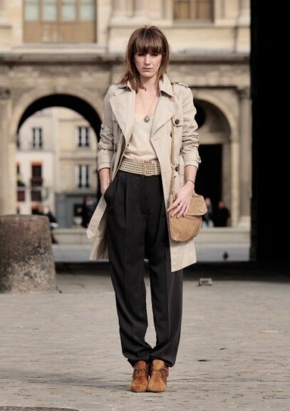 french trench coat parisian style