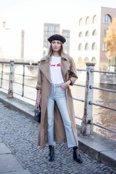 french trench coat parisian style