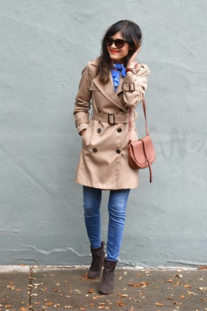 french trench coat parisian style