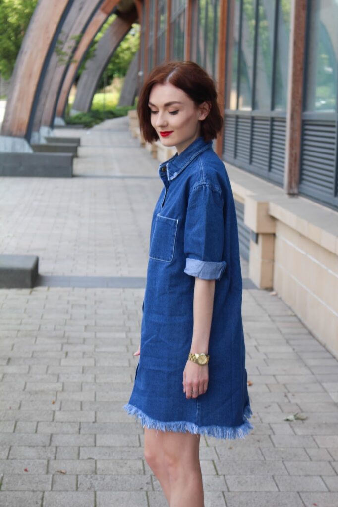 how to style a denim dress