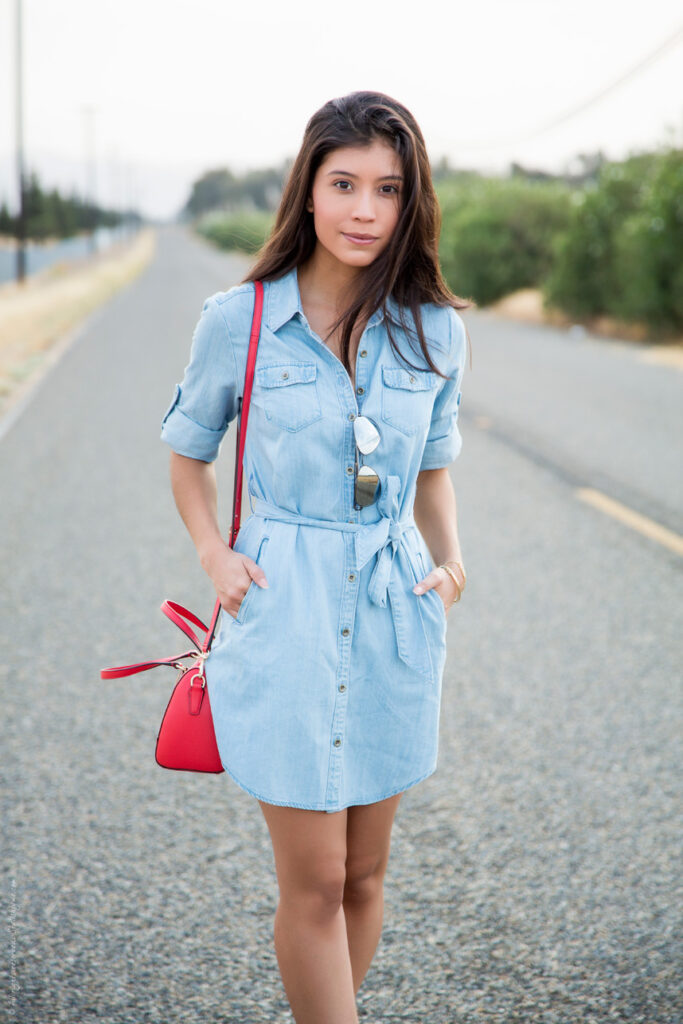 how to style a jean dress