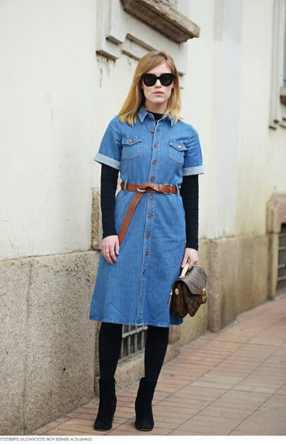 how to wear a jean dress