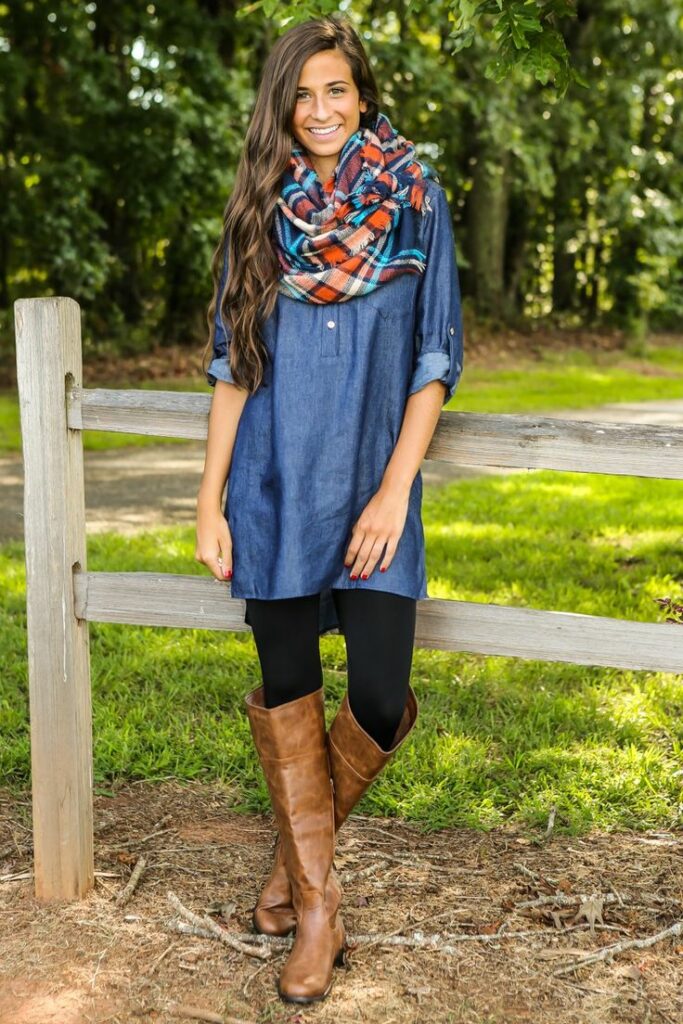 jean dress outfit fall