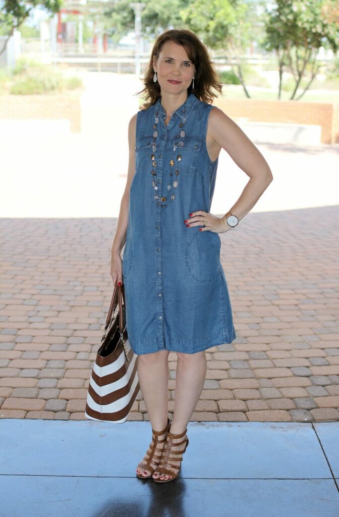 jean dress outfit fall
