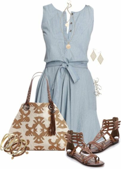 jean dress outfit summer casual