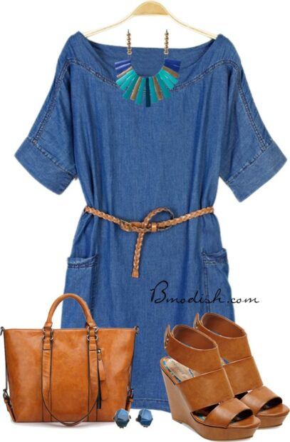 jean dress outfit summer casual
