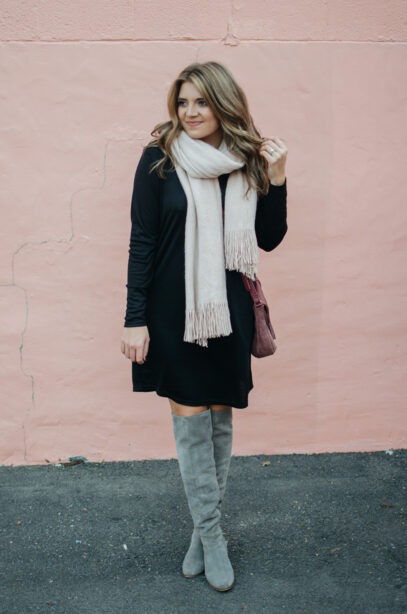 jean dress outfit winter