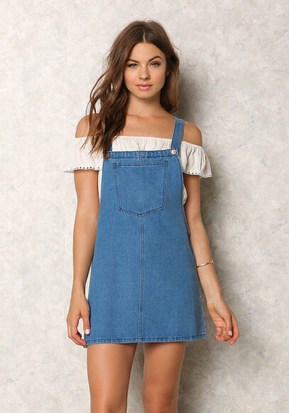 jean dress overall outfit