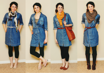 jean dress with leggings