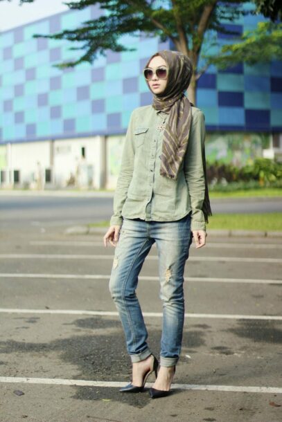 jeans dress hijab