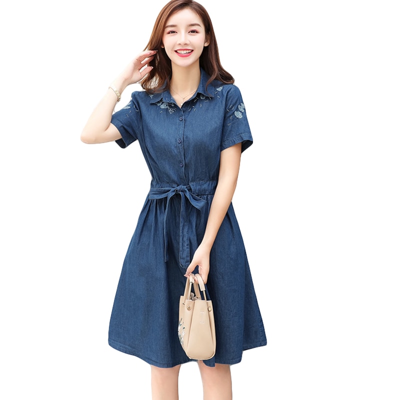 korean denim dress