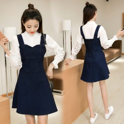 korean denim dress