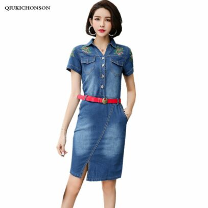 korean denim dress