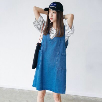 korean denim dress