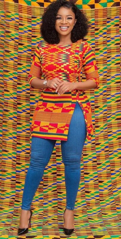 latest ankara tops with jeans dresses