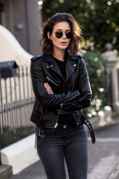 leather jacket outfit